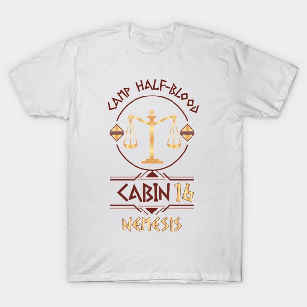 Cabin #16 in Camp Half Blood, Child of Nemesis – Percy Jackson inspired design T-Shirt by NxtArt